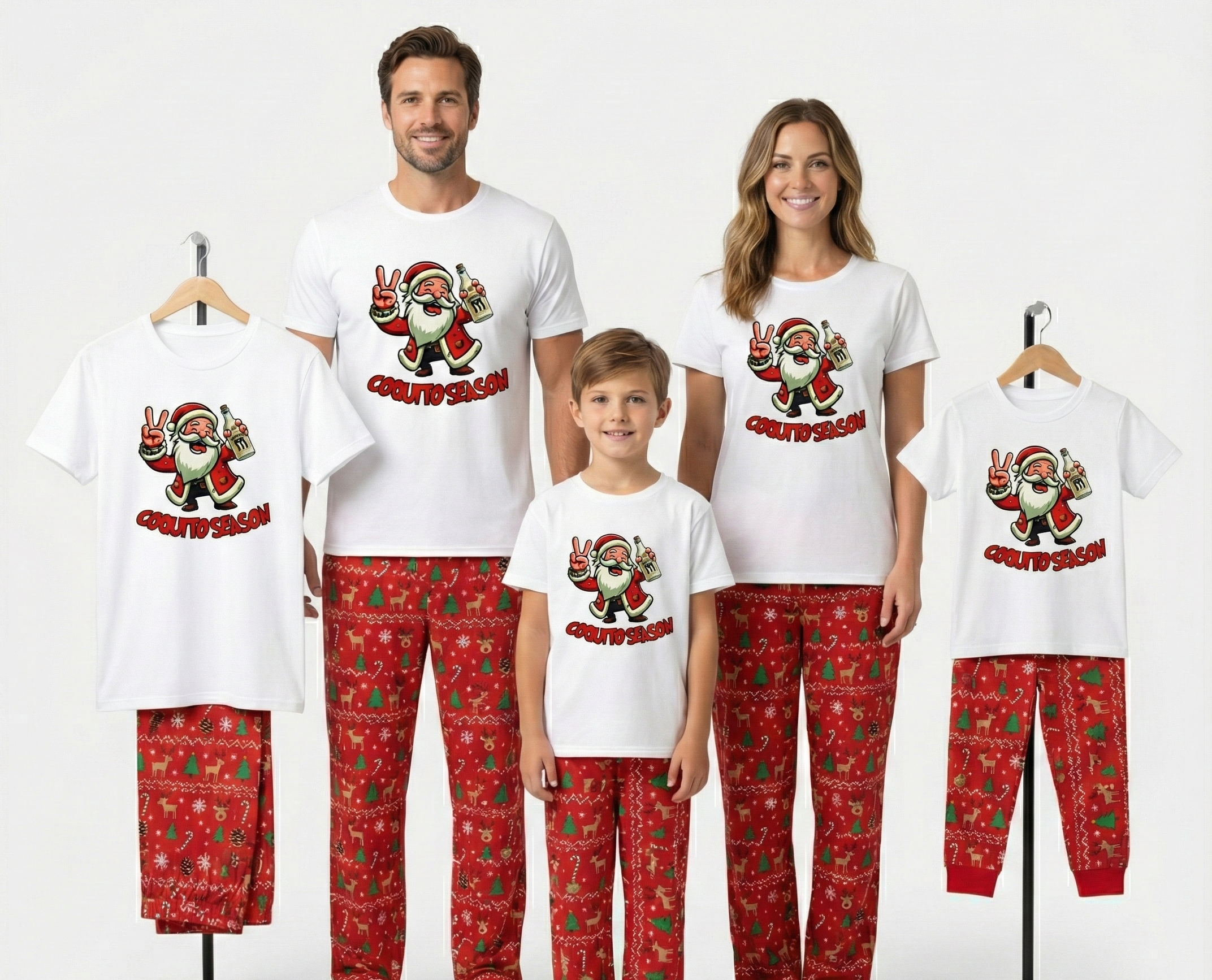 Camiseta Navidad Boricua Coquito Season | Perfecta para Matching Pijamas Familiares (Descuento especial) en Nochebuena