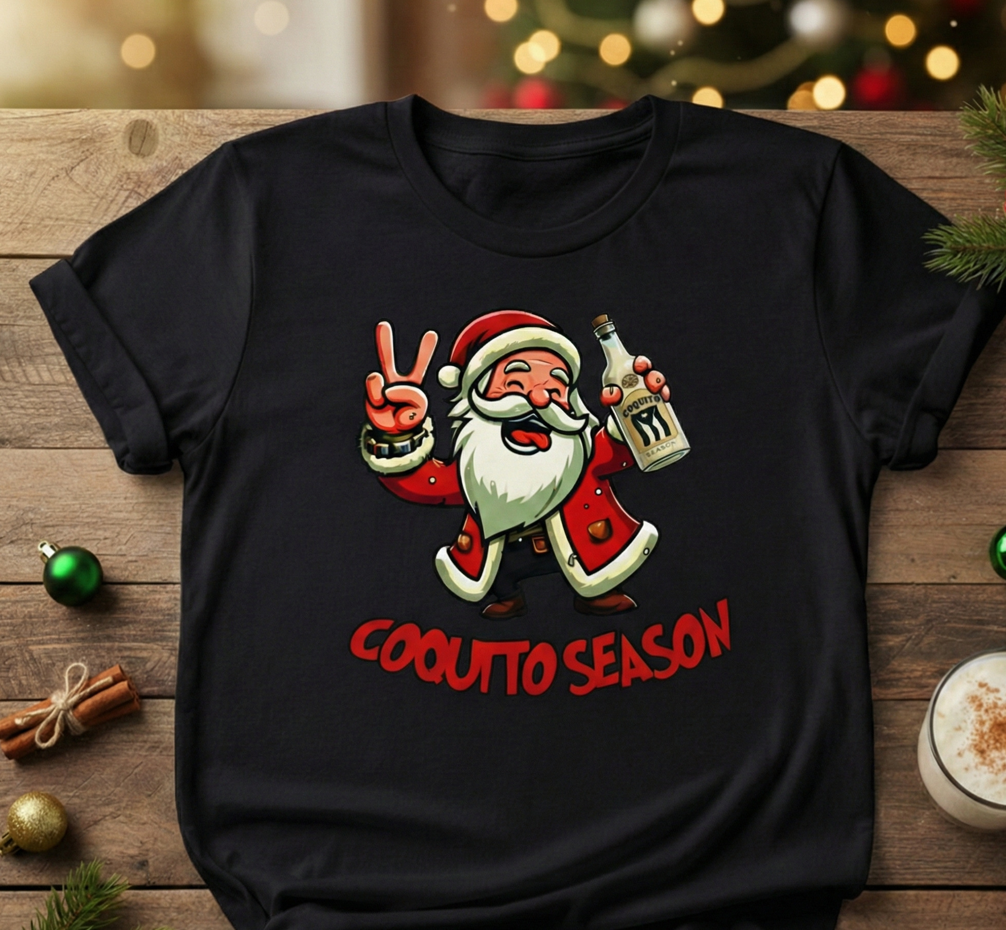 Camiseta Navidad Boricua Coquito Season | Perfecta para Matching Pijamas Familiares (Descuento especial) en Nochebuena